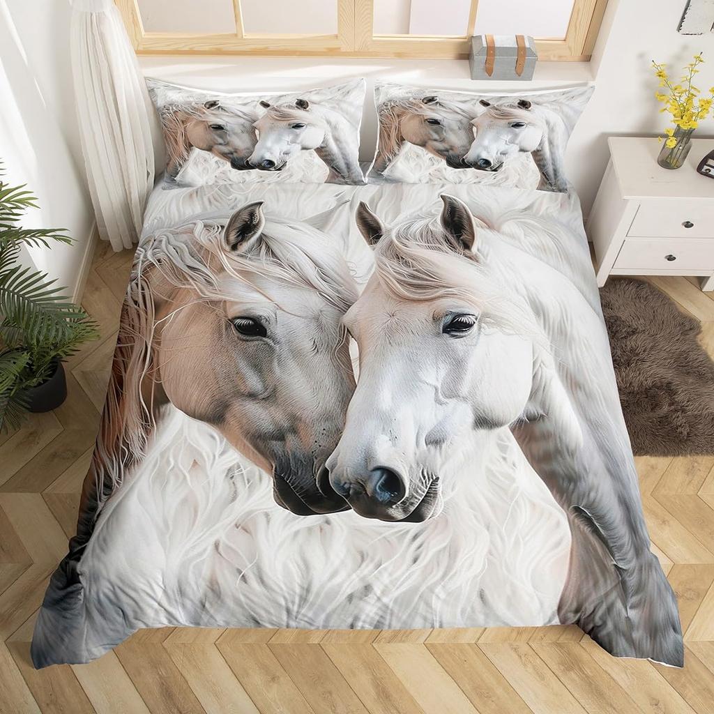 Set Biancheria da Letto Decorativo a Tema Pesca e Caccia per Bambini, Dimensioni Matrimoniale, Copripiumino per Ragazzi, Decorazione Camera da Letto Adolescenti, Set da 3 Pezzi, Senza Piumone