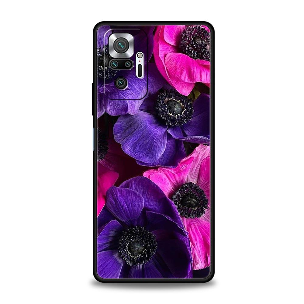 Phone Case For Xiaomi Redmi Note 14 13 12 5G 9S 9 10 11 Pro Plus 4G 9T 14C 13C 12C 10C 9C 9A Soft Cover Beauty Flowers Leaves