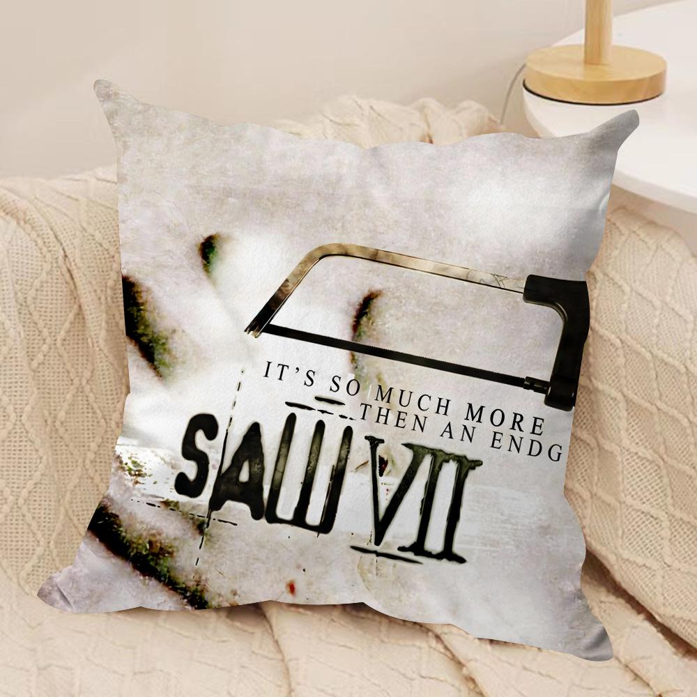 

Horror Movie SSaw X Cushion Cover Silky Short Plush DoubleSided Printed Pillow Case for Sofa All Seasons Home Decor Gift 30x30cm