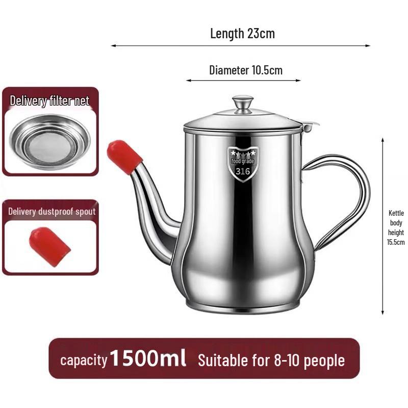 Large Capacity Food Grade Stainless Steel Oil Storage Pot with Kitchen Filter