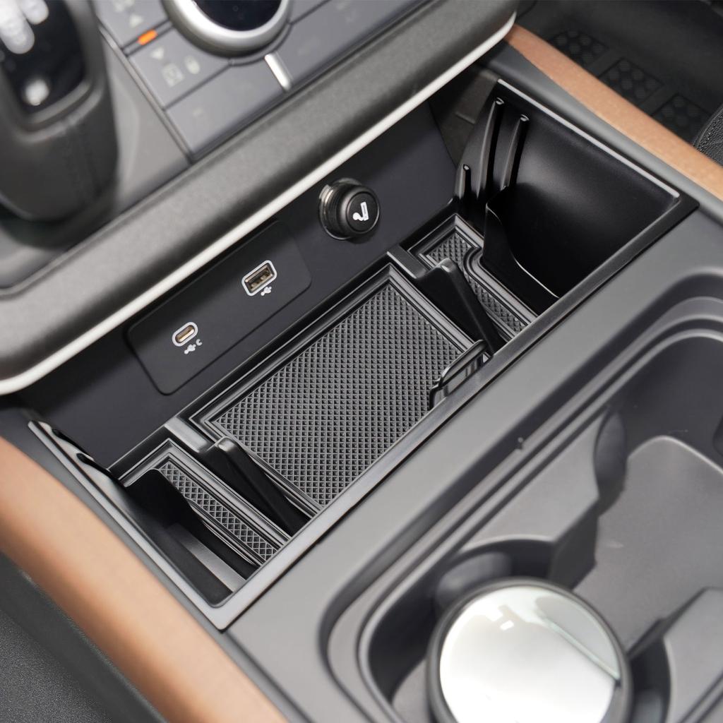 For Land Rover Defender 90 110 130 Accessories 2020-2025 Center Console Tray Middle Storage Organizer Interior Phone Holder Box