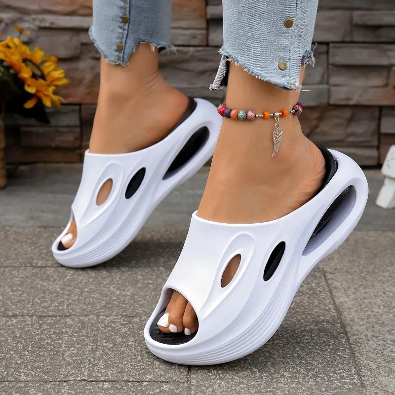 Fashion Shevalues Women's Summer Sandals  Soft Cloud House Platform Slides Unisex Outdoor Non-slip Beach Shoes Women Bathroom Slipper