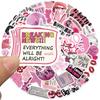 50Pcs Romance Aesthetic Retro 90S 00S Pink Y2K Girls Stickers For Luggage Guitar Laptop Phone Diary Waterproof Vinyl Decals