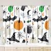 Spooky Halloween Print Curtains 2-Piece Polyester Set for Bedroom Living Room Study Gothic Holiday Window Decor