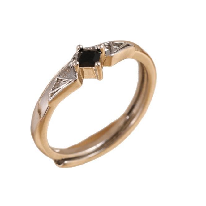 Angel and Devil Couple Rings: Creative Halloween Black Zircon Bands for Women