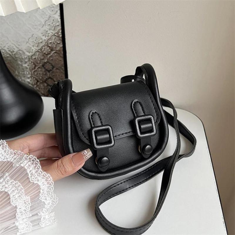 Chic Mini Saddle Bag  Lipstick Bag for Women Stylish Vintage Simple Small Handbag Shoulder Bag for Girls Square Crossbody Bag