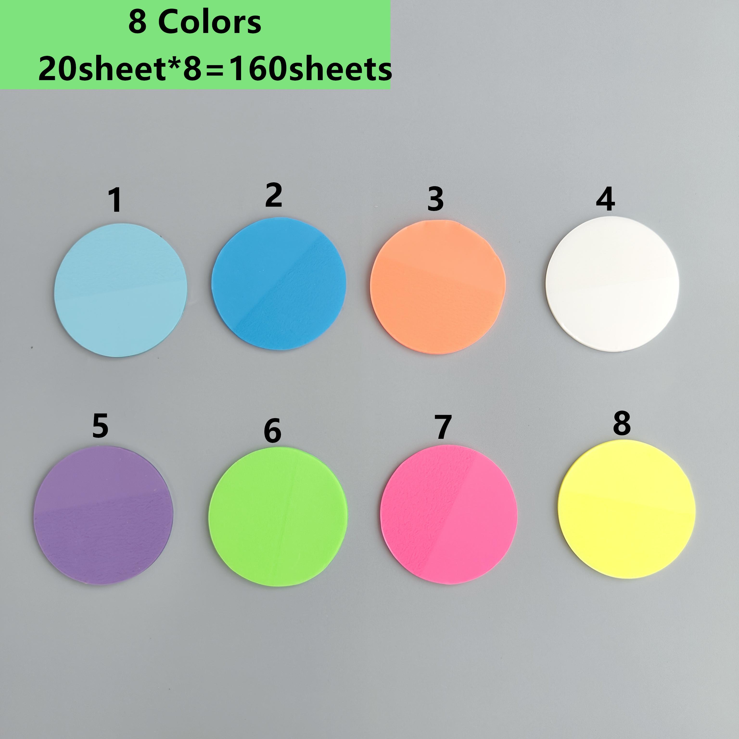 

160 Sheets Set 8 Vibrant Colors Waterproof Transparent Sticky Notes Circular Notepads for Students Office Stationery Journaling