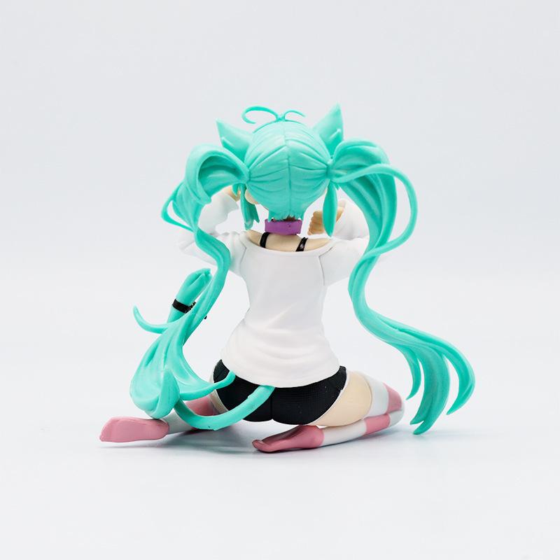 11cm Anime Hatsune Miku Figura Orelha De Gato Manga Longa Roupas Ver Modelo Brinquedo Presente Coleção Figura Ação Pvc