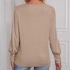 Women's Fashion Temperament Puffed Sleeves Round Neck Loose Casual Top