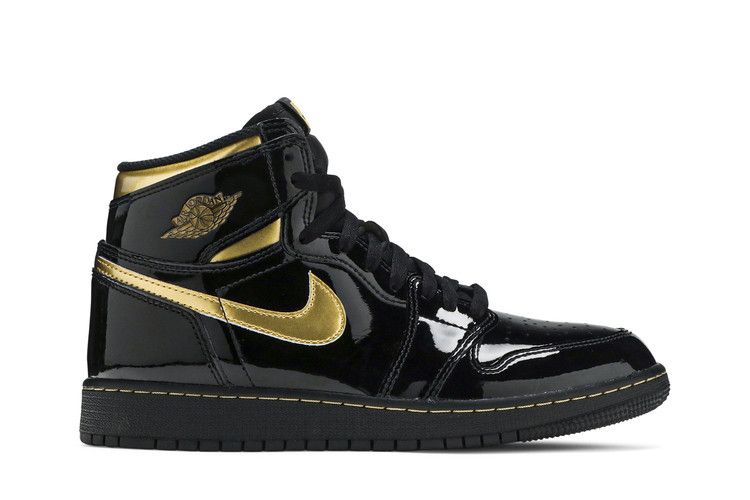 Kids' Sneakers Jordan 1 Retro High Black Metallic Gold (2020) (GS) Black/Black-Metallic Gold