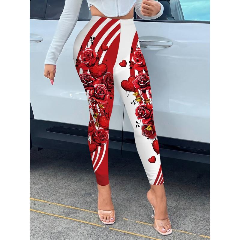 2026 Womens High-Waist Printed Yoga Leggings Casual Slim Fit Activewear Pants