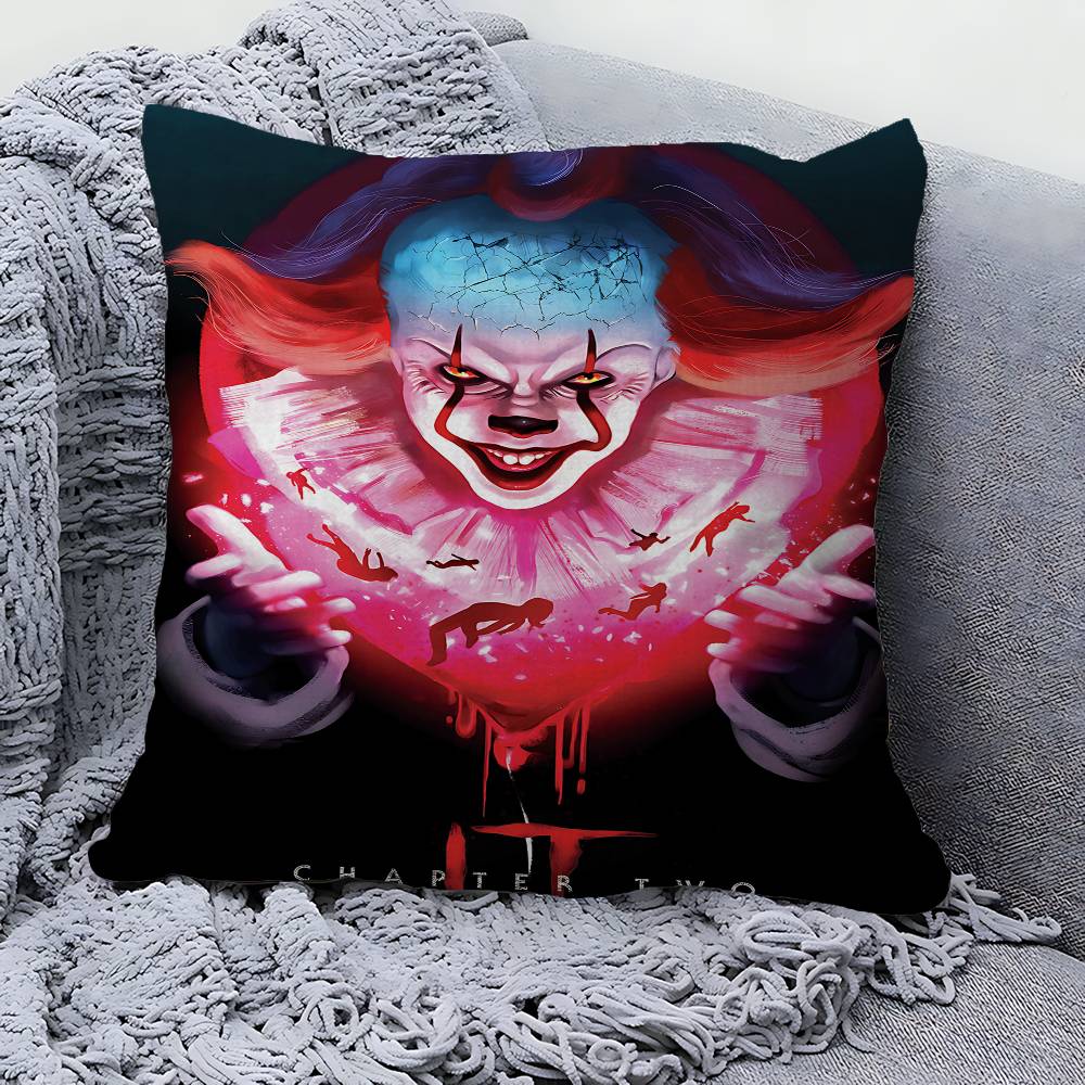 Horror P-Pennywise Clown Pillow Cover For Bedroom Room And Living Room Sofa Decorative Cushion Cover