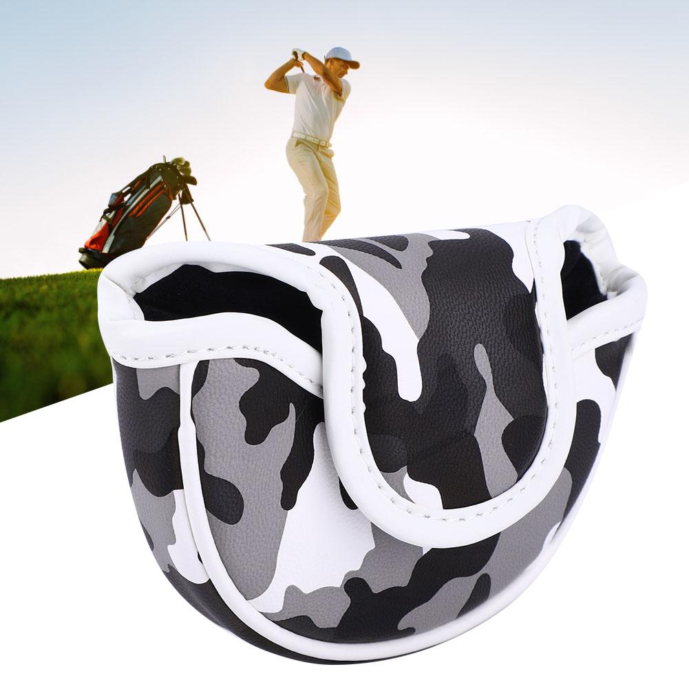 PU Leather Camouflage Semicircular Waterproof Magnetic Buckle Golf Putter Head Cover Club Headcovers