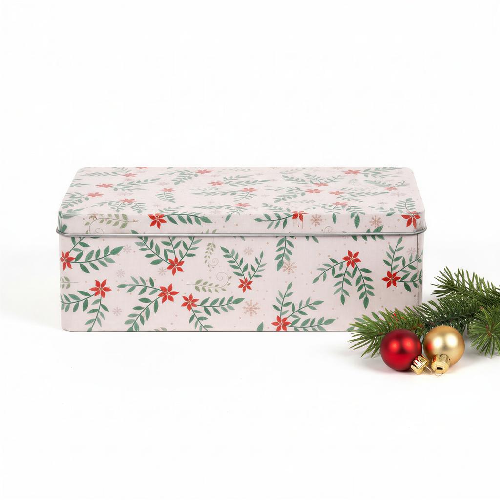 Christmas Tin Box For Cookies, Gingerbread, Sweets, Rods 21X11X7 Cm