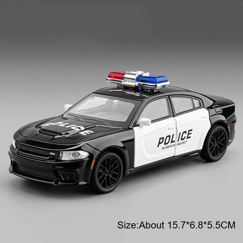 1:32 Scale Charger Honda Accord Police Car Model Toy Metal Diecast Music Light Shock Absorption Vehicles Models Ornaments Gift