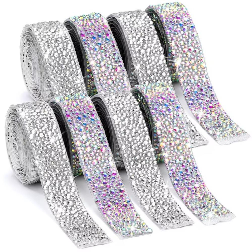 Colorful Self-Adhesive Rhinestone Arts Crafts Sewing Accessories Crystal Rhinestone Sticker 2cm 1 Yard DIY Trim Tape