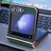 Retro Dargon PU Leather Case for Samsung Galaxy Z Flip 6 3 4 5 Flip6 ZFlip 5 Business Plating PC Hinge Protection Phone Cover