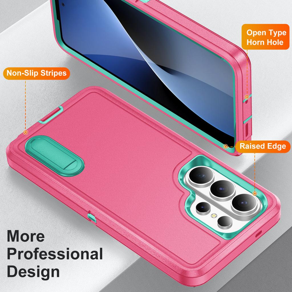 For Samsung Galaxy S26 Ultra Case PC + Silicone + EVA Anti-Drop Kickstand Phone Cover