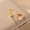 Luxury Retro Zircon Stud Earrings: High-End Korean Style Niche Design
