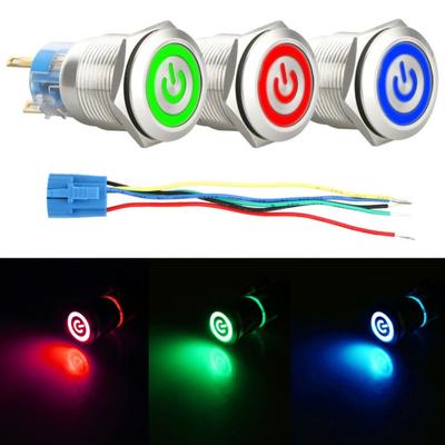 5A/250VAC Button Switch Accessories Blue/red/green ON/OFF