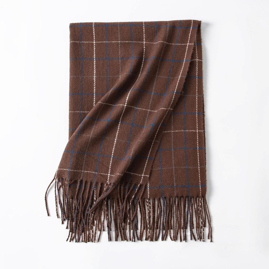 New British Style Imitation Cashmere Tassel Scarf for Girls High End Cold Proof and Warm Scarf