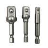 3Pcs/Set 1/4" 3/8" 1/2" Hex Shank Impact Drill Socket Adapter  Electric Tool Accessory
