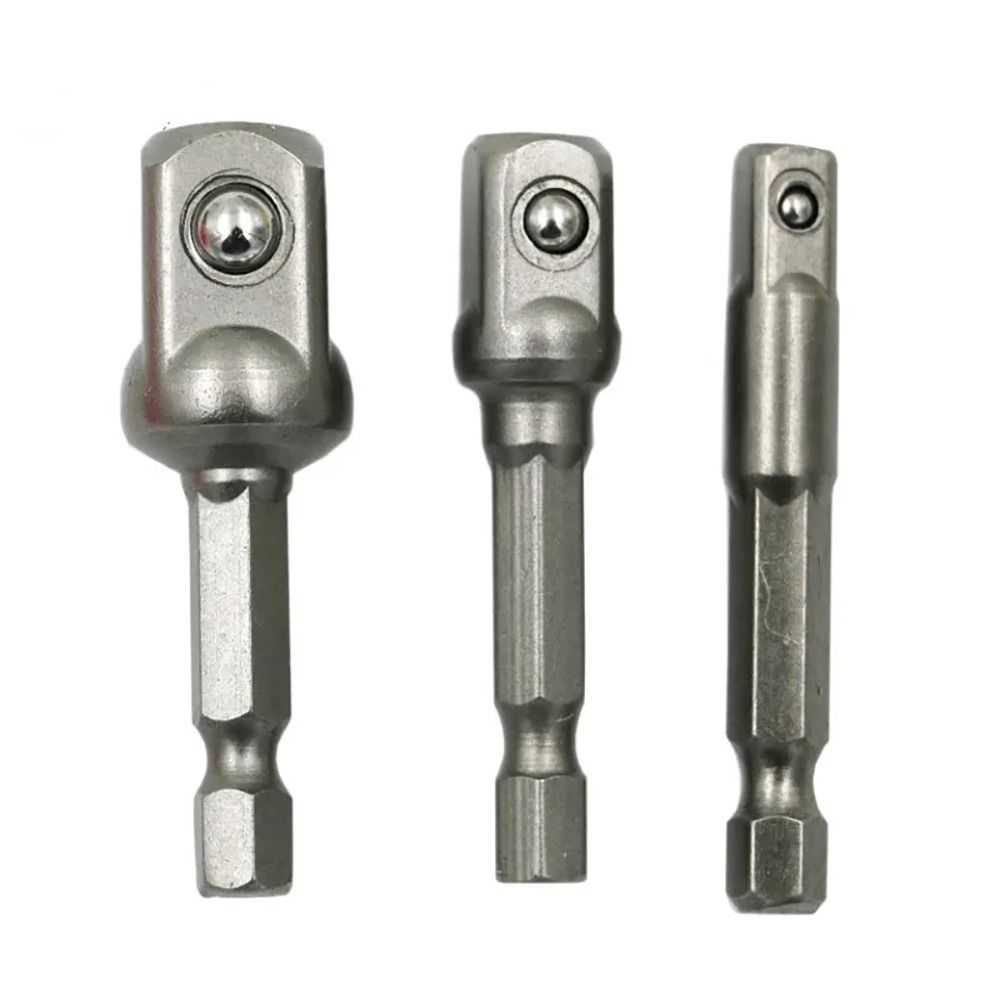 3Pcs/Set 1/4" 3/8" 1/2" Hex Shank Impact Drill Socket Adapter  Electric Tool Accessory