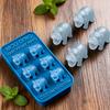 Yousheng Hippo-shaped Ice Cube Mold Food Grade Silicone 6-Grids Ice Mould Collectible Ice Maker Drink Accessories
