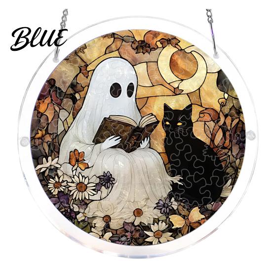 Easy Assemble Halloween Decor Acrylic Jigsaw Puzzle Suncatcher Stained Glass Style DIY Sun Precision Cut Blocks Catcher Puzzles Gothic Window