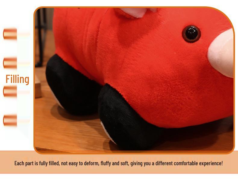 Adorable Pig Taxi Plush Toy - Cute Children's Doll Gift