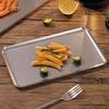 Rechteckige Edelstahl-Schale Retro Rustikale BBQ-Platte für Braten Industrieller Stil Hot Pot Gericht für Zuhause Camping Küche