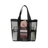 Large Mesh Beach Bag with Compartments - Breathable Gym & Swim Travel Organizer