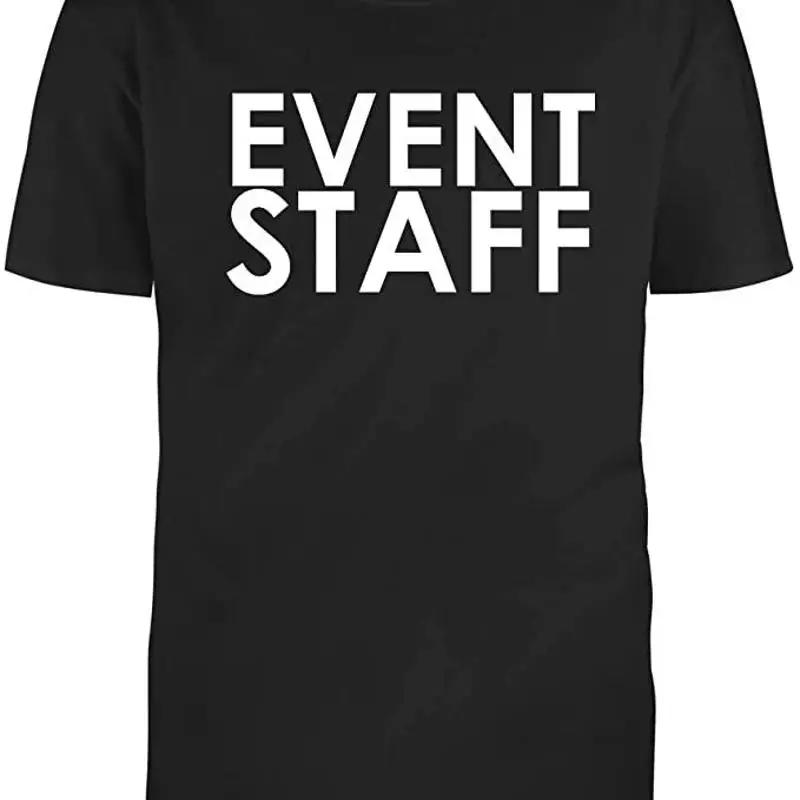 Unisexs Black Half Sleeves Cotton Event Staff Novelty Humor Funny T Shirt