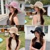Ladies Wide Brim Sun Hat With Breathable Polyester Material For Uv Sunshade