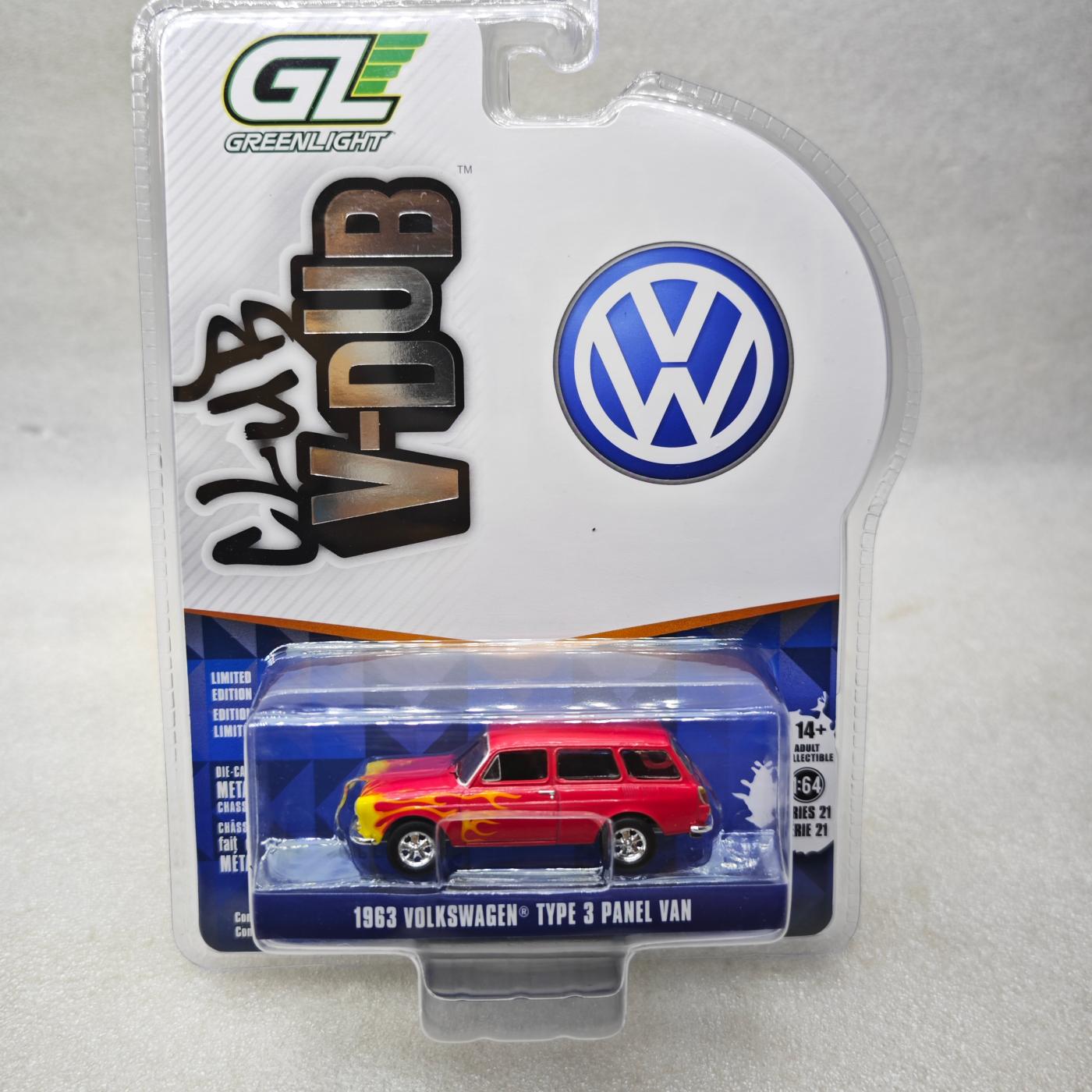 

GreenLight 1:64 1963 Volkswagen Type 3 Panel Van Alloy Mini Car Model Simulation Collection Display Toy Gift