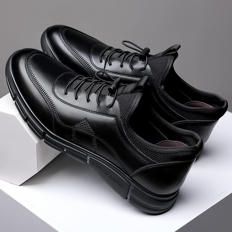 Spring and Autumn New Men's Business Casual Leather Shoes Men's Leather Breathable Single Shoes One Pedal Men's Shoes