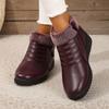 Warm Mother Cotton Shoes 2025 Velvet Boots Women's Short Boots Soft Sole Non-slip Lazy Leather Shoes Middle-aged and Elderly Women's Shoes