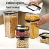 Transparent Square Kitchen Storage Jar for Snacks, Dried Fruit, Grains, Spices, and Tea