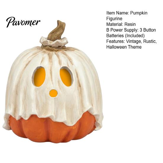 Halloween Pompoen Decor Verlichte Geest Decoratie, Vintage Afneembare Lamp met Feestelijke Tafel LED Kaars voor Keukentafel Schouw Feest Binnen Huis