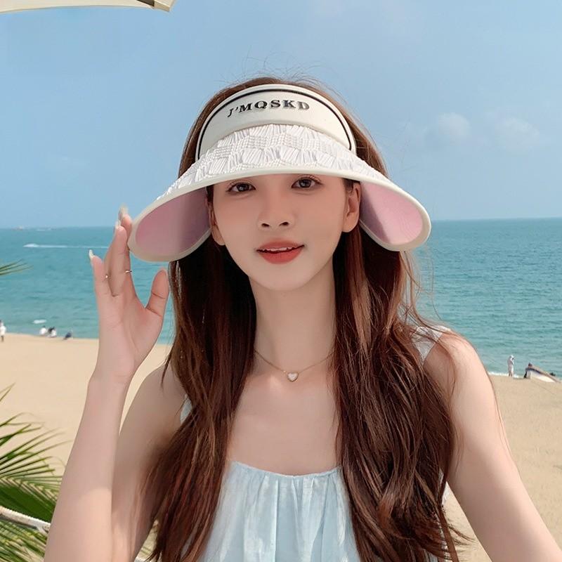 Fashion Summer Sun Hat For Women Large Brim Polyester Sunshade Casual Outdoor