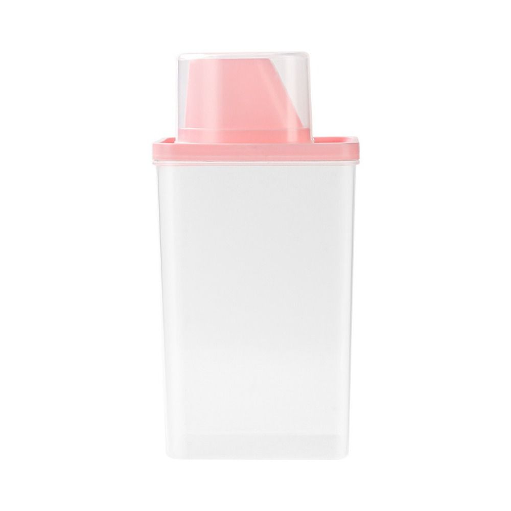 Transparent Washing Powder Storage Box with Measuring Cup Detergent Organizer Box