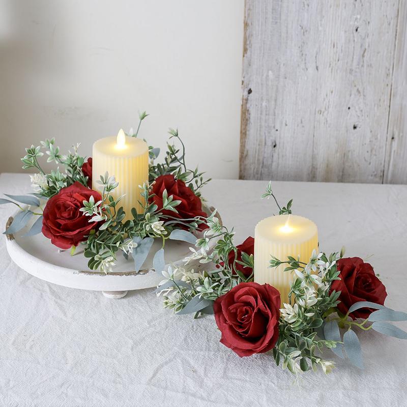 25cm Scene Setting Party Candle Decoration Table Decorations Home Decor Elegant Mini Wreath Noble Multi-Color