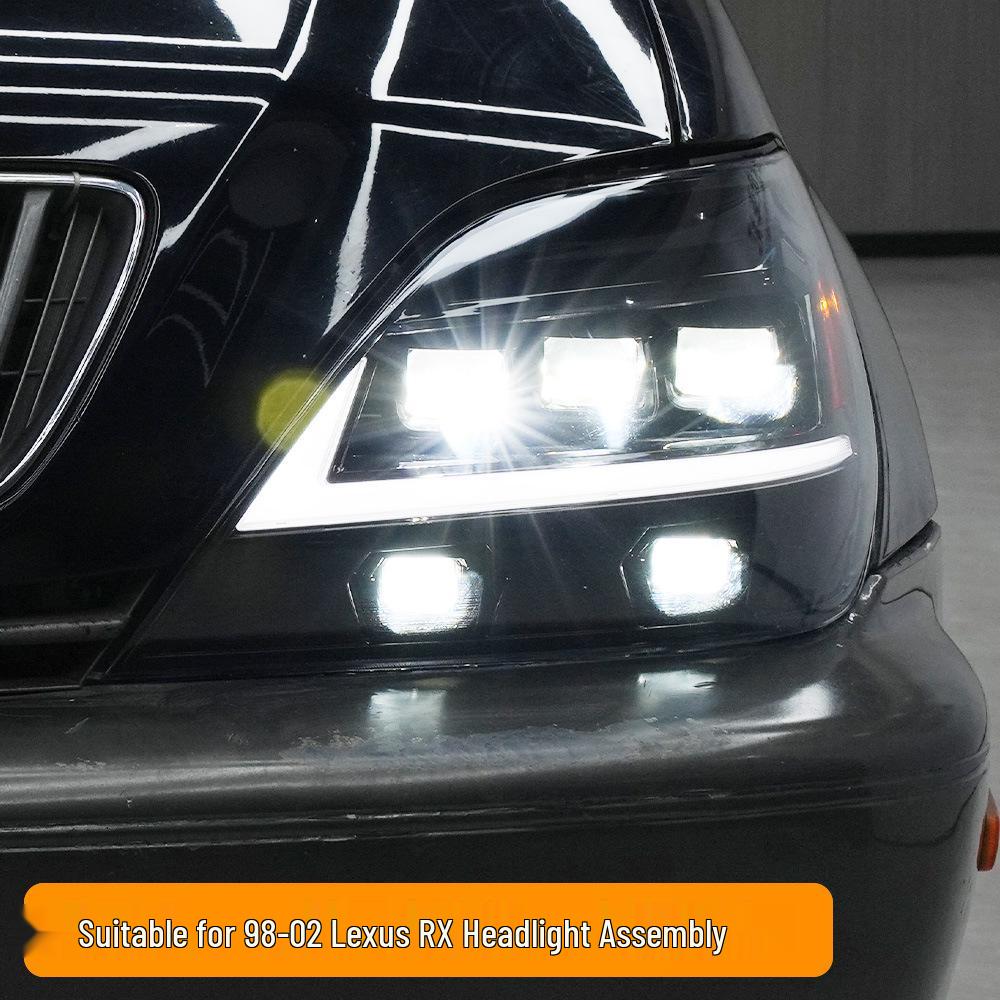 Upgraded Headlight Assembly for 98-02 Lexus RX: Sequential LED DRLs & Projector Lenses