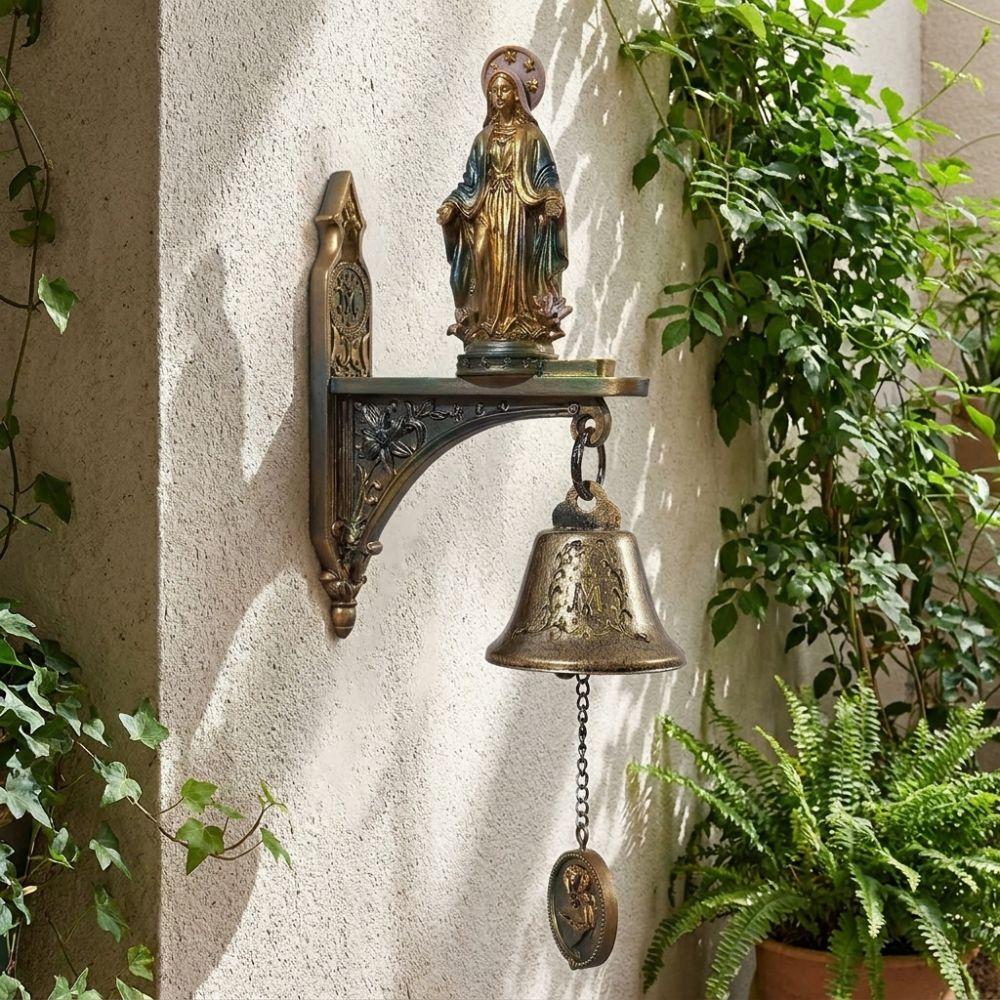 Metallglocke Unsere Liebe Frau von der Gnade Wandglocke Antike Figur Hängende Glocke Medaille Türklingel Heimdekoration