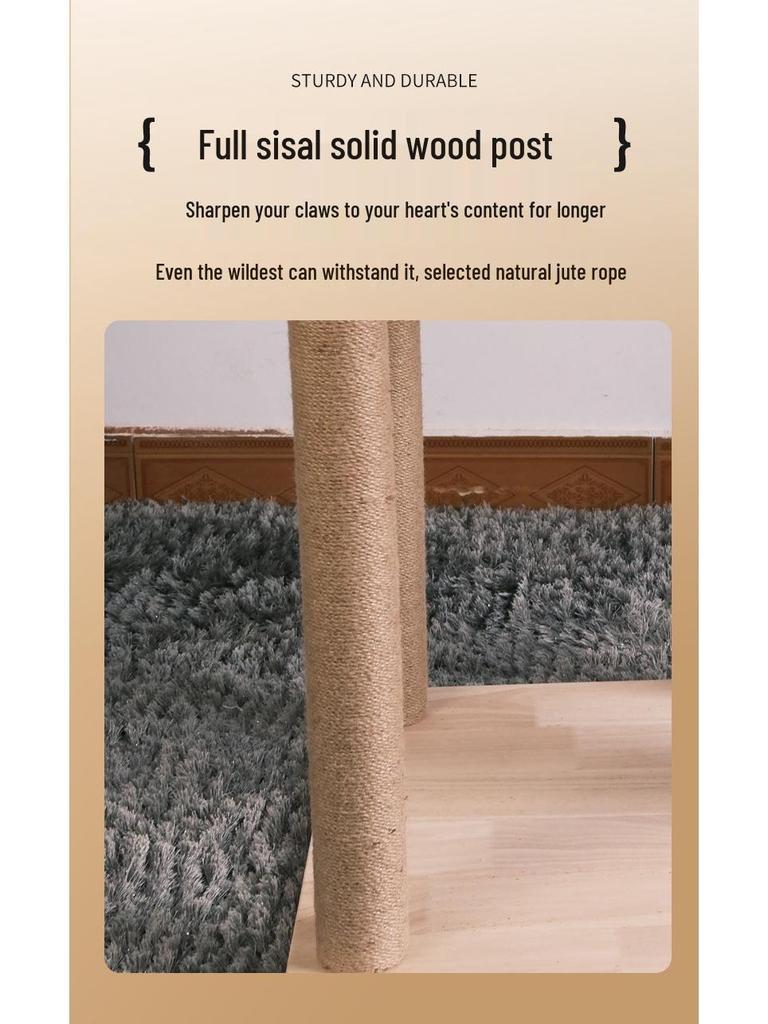 Cat Tree Scratching Post: Climbing Frame, Bed, and Toy Platform for Large Cats