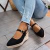 Women's Woven Wedge Thick Heel Sandals Female Platform Sandals Spring New Suede High Heel Pointed Strap Fashion Thick Sole Shoes
