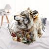 1pc Winter Wolf Pattern Automatic, 8 Iron Frames, High-Value Folding Umbrella, Suitable for Office, Travel and Outdoor Adventure.A090