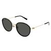 Gucci Solid Temples Acetate Round Sunglasses Women's Gold
