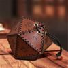 Game Storage Pouch Maze Themed Leather Drawstring Pouch Board Game Leather D20 Dice Bag Coin Purse
