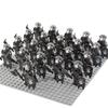21Pcs/lot Dane Iron Feet Eomer Rohan Warriorr Vs Uruk Hai Army Figrues With Shield Sword Bow Spear Building Blocks Toys for Kids